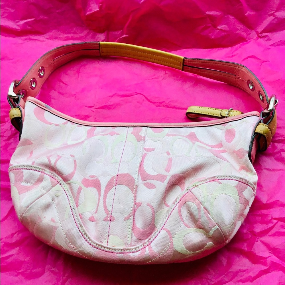 Light pink hobo coach purse